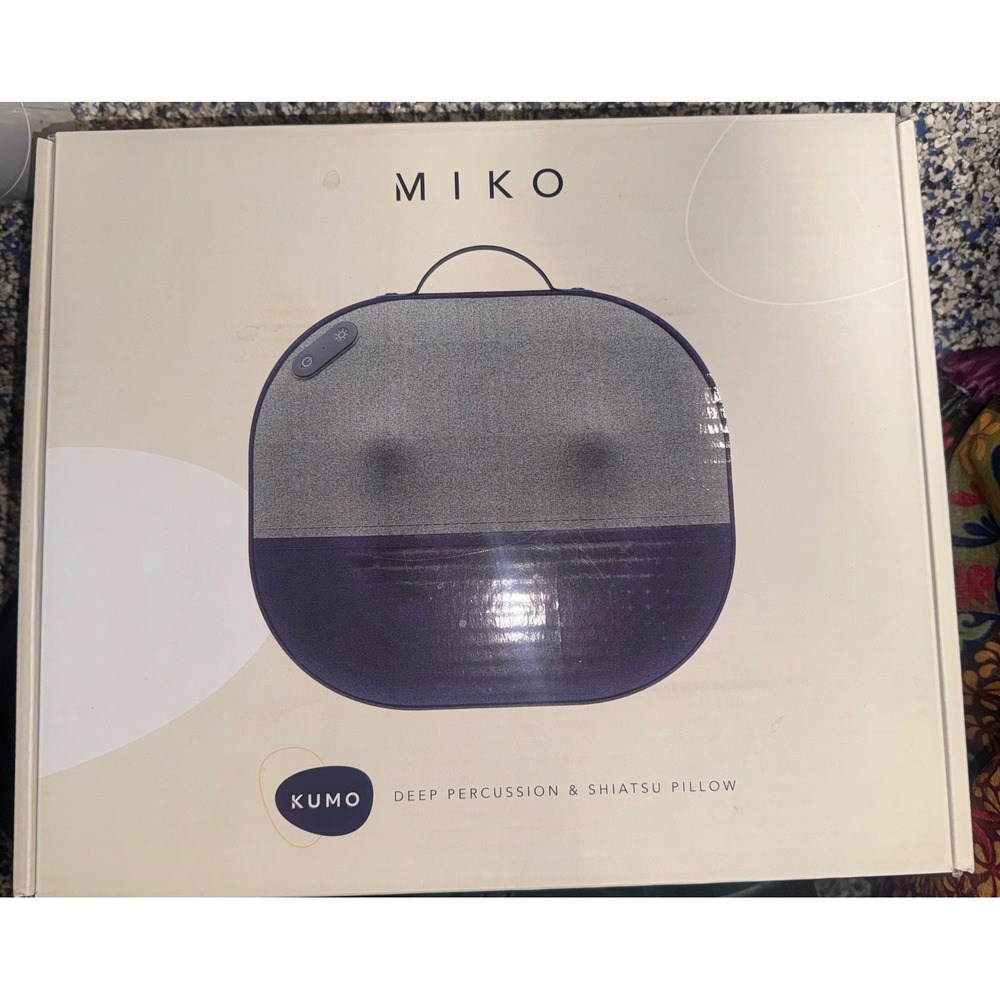 Miko Kumo Deep Percussion and Shiatsu Back Massage Pillow with Heat Blue Grey
